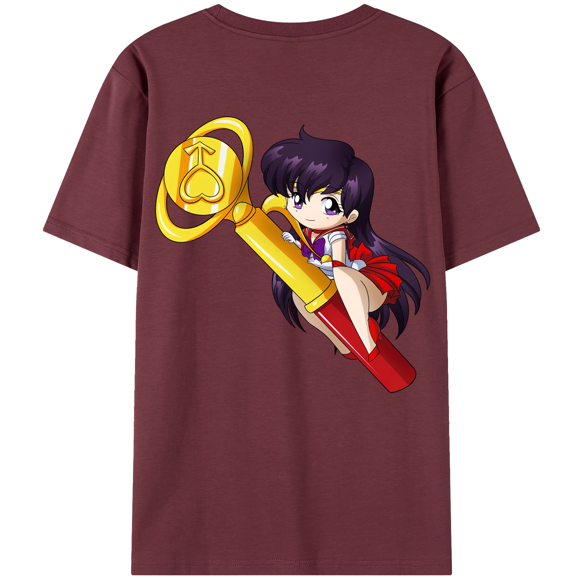 （画像用） 美少女戦士セーラームーン 火野レイ ひの レイ Sailor Moon Hino Rei （セーラーマーズ,Sailor Mars） 綿100％半袖Tシャツ（背面プリント）